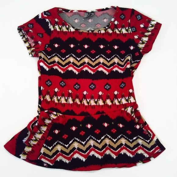 JM Collection Women's Short Sleeve Red Top Size Small - Picture 5 of 6